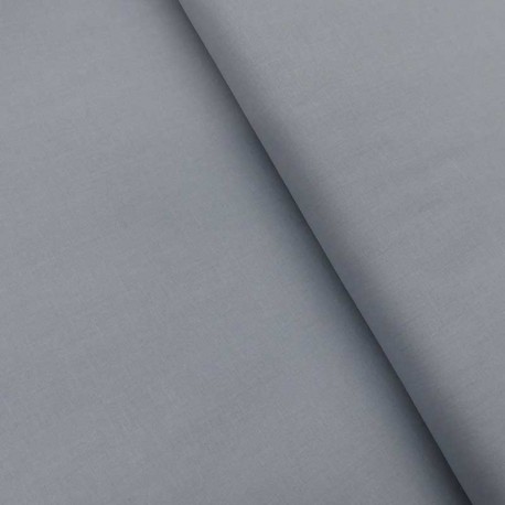 Tissu Popeline Uni Bio Gris 