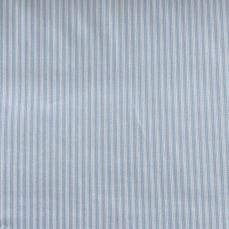 Tissu Piqué de Coton Rayures Bleu