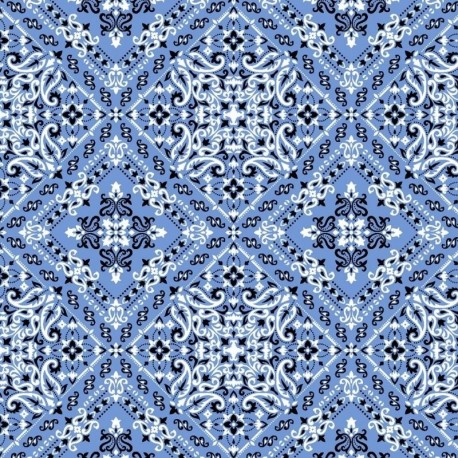 Tissu Viscose Imprimé Nana Ciel 