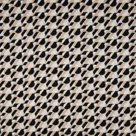 Tissu Viscose Imprimé Cercle Cassé Sable
