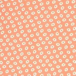 Tissu Viscose Imprimé Paquerette Orange 