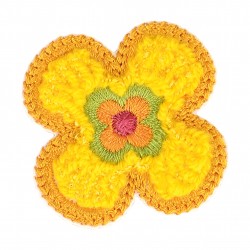 Ecusson fleur - Orange