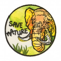 Ecusson save nature - Elephant