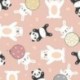 Tissu Imprimé Panda Rose 