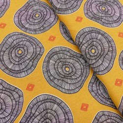 Tissu Cretonne Imprimé Douala Jaune