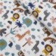 Tissu Bachette Imprimé Jungle Fun Blanc