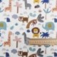 Tissu Bachette Imprimé Jungle Fun Blanc