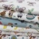 Tissu Bachette Imprimé Jungle Fun Blanc