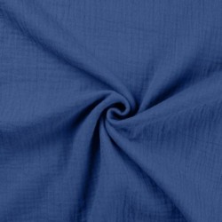 Tissu Double Gaze Uni Bleu Azur 
