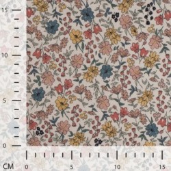 Tissu Jersey Coton Digital Floral Ecru