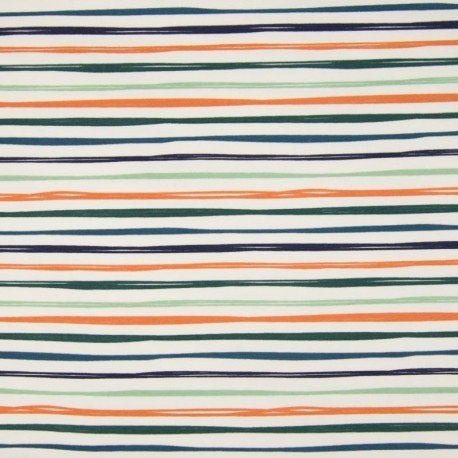 Tissu Sweat Rayures Blanc 