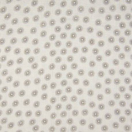 Tissu Double Gaze Soleil Blanc 