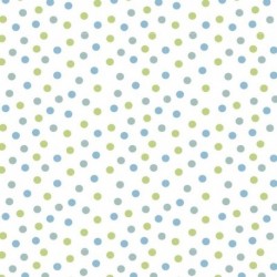 Tissu Jersey Coton Imprimé Pois Vert Fond Blanc 