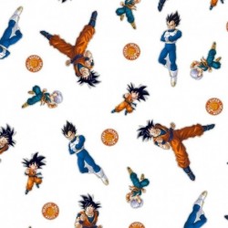 Tissu Licence Dragon Ball Battle Blanc