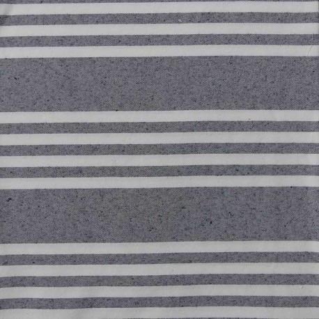 Tissu Jacquard Rayures Marine Grande Largeur