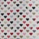 Tissu Jacquard Coeur Lurex Rouge