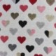 Tissu Jacquard Coeur Lurex Rouge