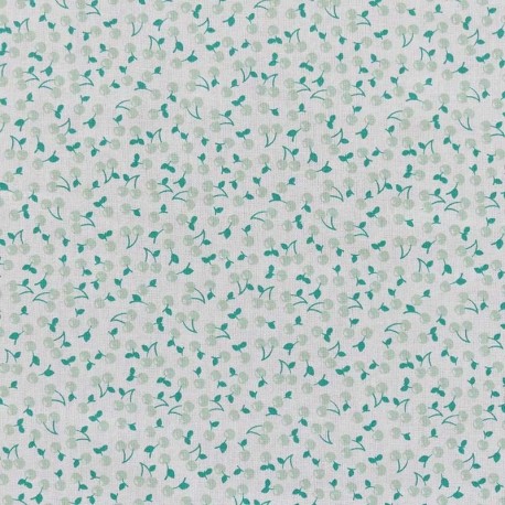 Tissu Cerises Cretonne Jade 