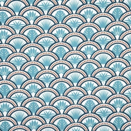 Tissu Cretonne Sanaga Azur