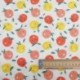 Tissu Cretonne Imprimée Fruits Blanc 