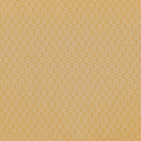 Tissu Imprimé Floralie Moutarde 