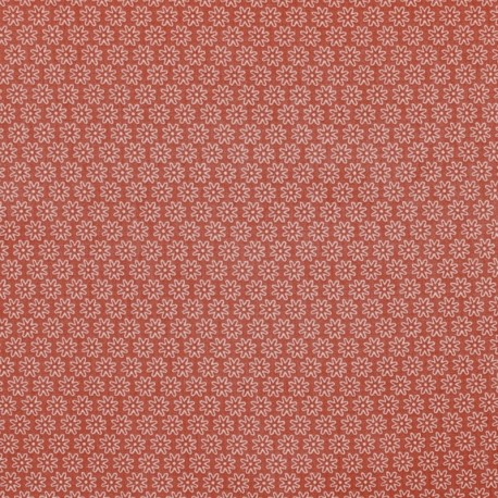 Tissu Imprimé Floralie Terracotta 