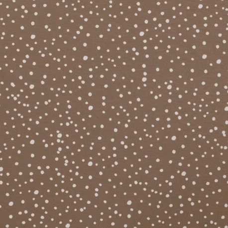 Tissu Jersey Imprimé Pois Taupe