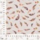 Tissu Jersey Coton Imprimé Feuilles Terracotta 