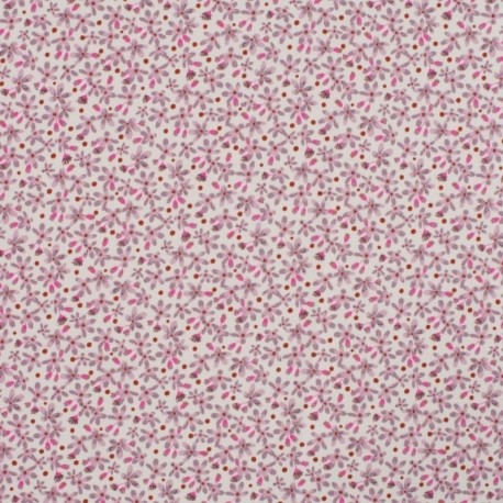 Tissu Jersey Coton Imprimé Petites Fleurs Mauves