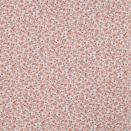 Tissu Jersey Coton Imprimé Petites Fleurs Rose 