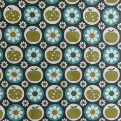 Tissu Cretonne Enduite Pomme Multico