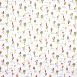 Tissu Cretonne Imprimée Claudy Gris Perle