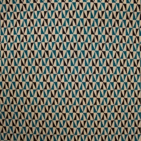 Tissu Jersey Triangles Pétrole