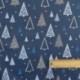 Tissu Coton Imprimé Sapin Noël Marine