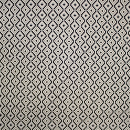 Tissu Jersey Géometrique Gris Noir 