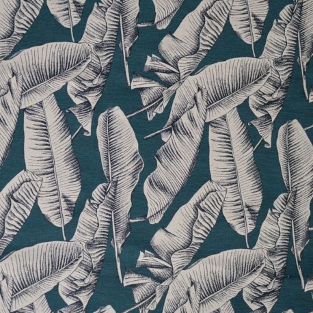 Tissu Jacquard Bahia Bleu Paon