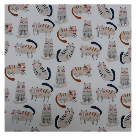 Tissu Popeline Digitale Funny Pet Imprime Blanc
