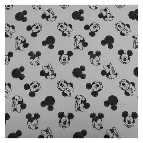 Tissu Mickey & Minnie Imprime Blanc