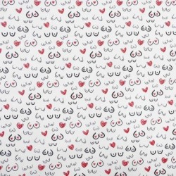 Tissu Imprimé Topless Blanc 