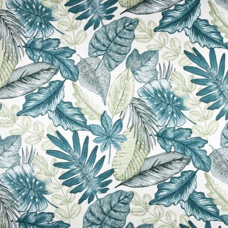 Tissu Cretonne Farafa Bleu 