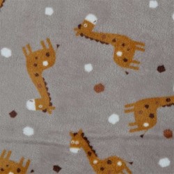 Tissu Polaire Microfibre Imprimé Girafe Beige 