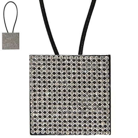 Magnet carré strass-cuir