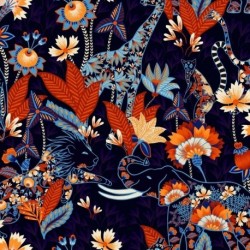 Tissu Bachette Imprimée Dubaï Marine 
