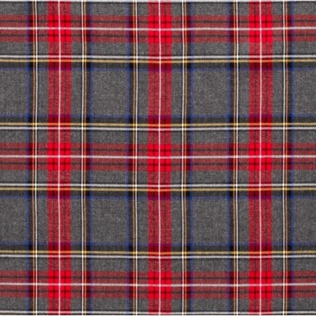 Tissu Tartan Ecossais Gris Moyen 