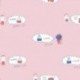 Tissu Sweat Pig Rose