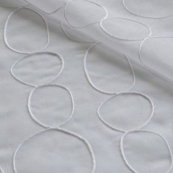 Tissu Voile Brodé Ritournel Blanc