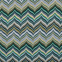 Tissu Viscose Support Jersey Imprimé Zigzag Vert 