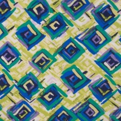 Tissu Viscose Chally Cubes Citron Vert 