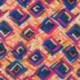 Tissu Viscose Chally Cubes Orange 