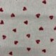 Tissu Toile Coeurs Rouge